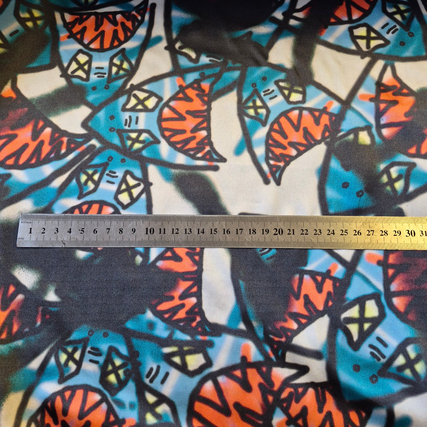 Pure Silk Crepe Fabric Abstract Printed 51" wide