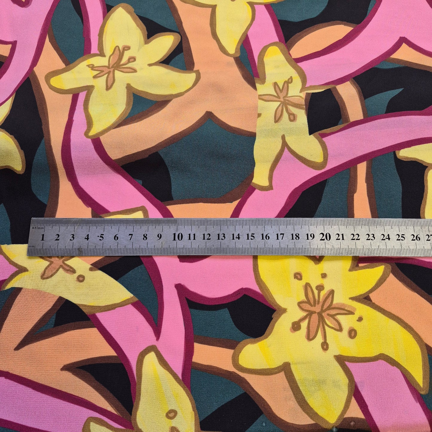 Pure Silk Printed Crepe Fabric 55" Wide Sold By Metre