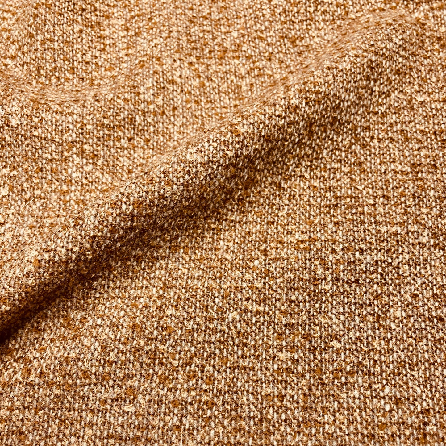 Wool Blend Boucle Brown and Beige Fabric 59" Wide