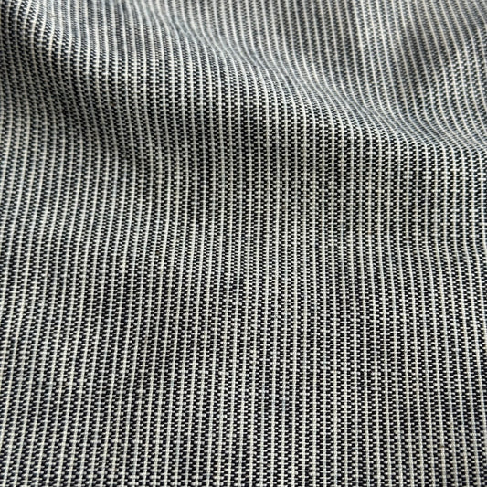 12 Oz Stripe Weave Sustainable Cotton Denim Fabric Indigo & Off White