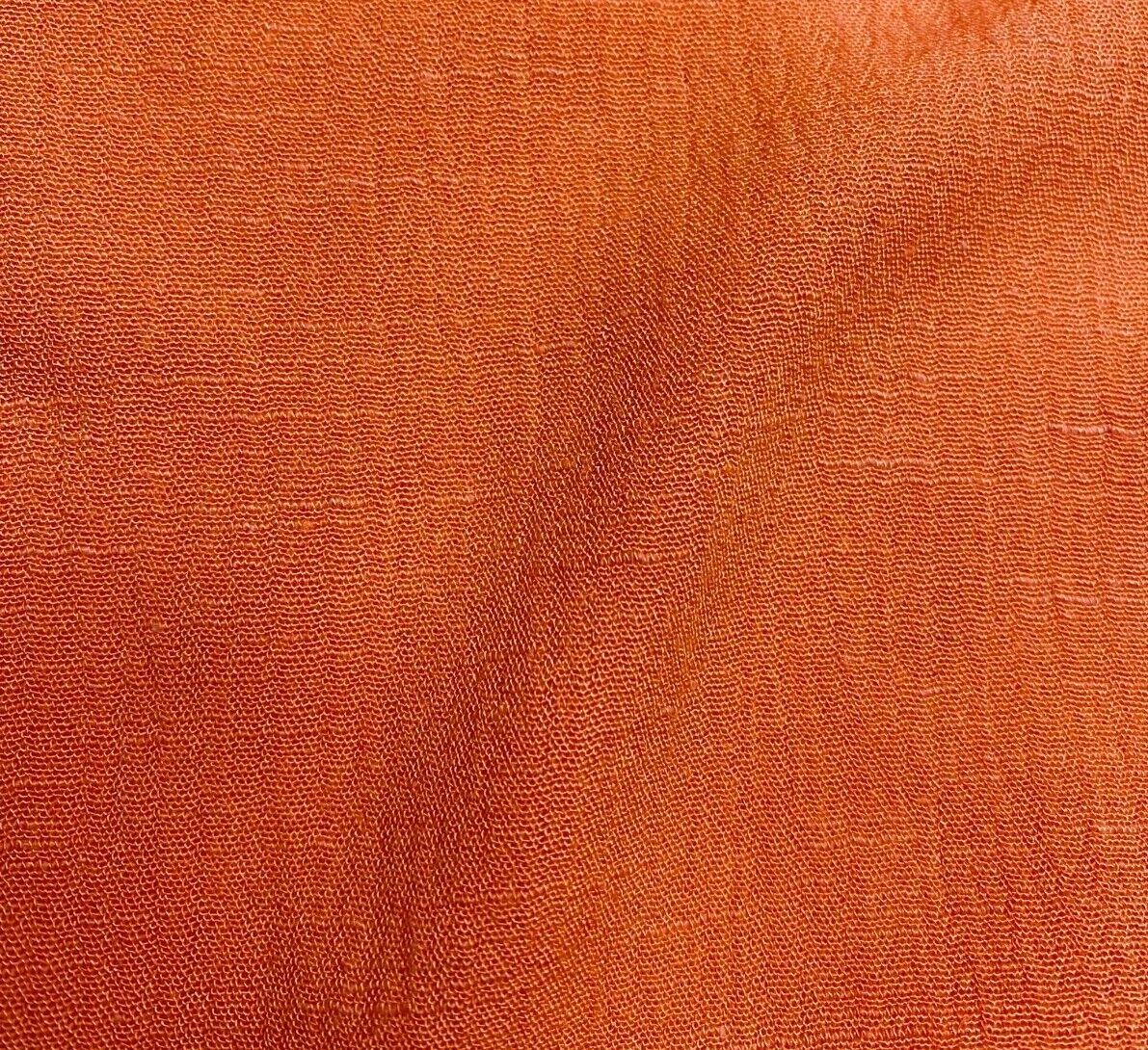 Gauze Viscose Fabric Crinkled Orange Colour 55" Wide