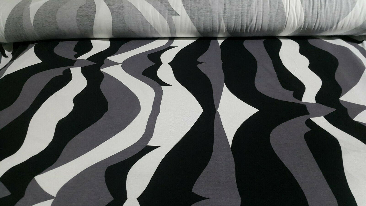 PRINTED STRETCH VISCOSE JERSEY FABRIC SOLD BY THE METRE A1-112