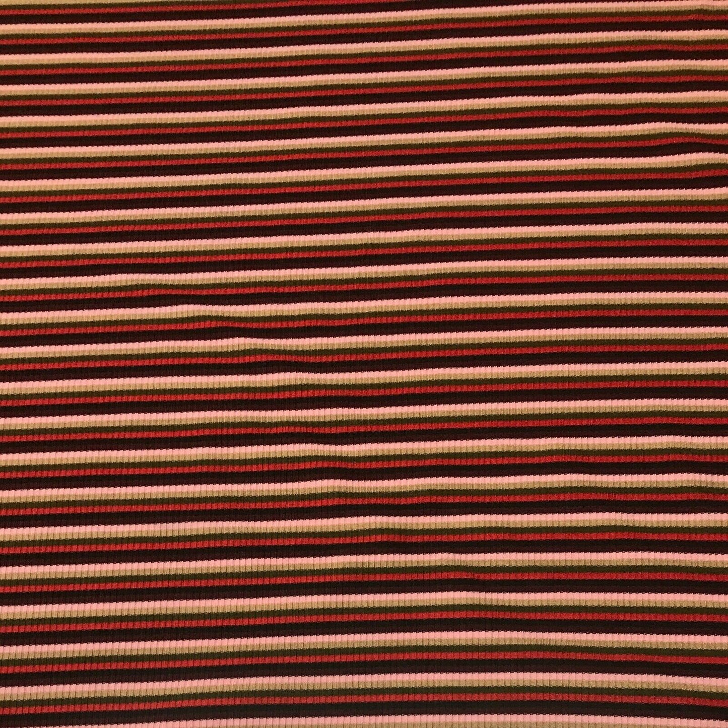 RIB JERSEY FABRIC STRETCH MULTICOLOUR STRIPED - SOLD BY THE METRE
