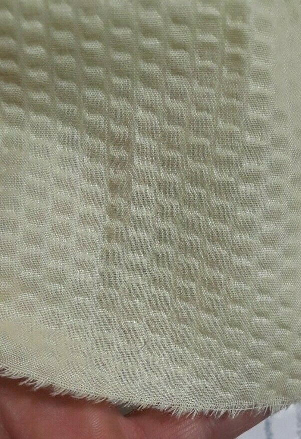 LIGHT YELLOW BUBBLE EFFECT POLYCOTTON FABRIC-SOLD BY THE METRE