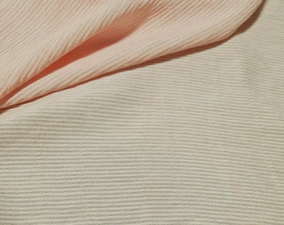 STRIPED CRINKLED EFFECT VISCOSE NYLON MIX FABRIC- SOLD BY THE METRE