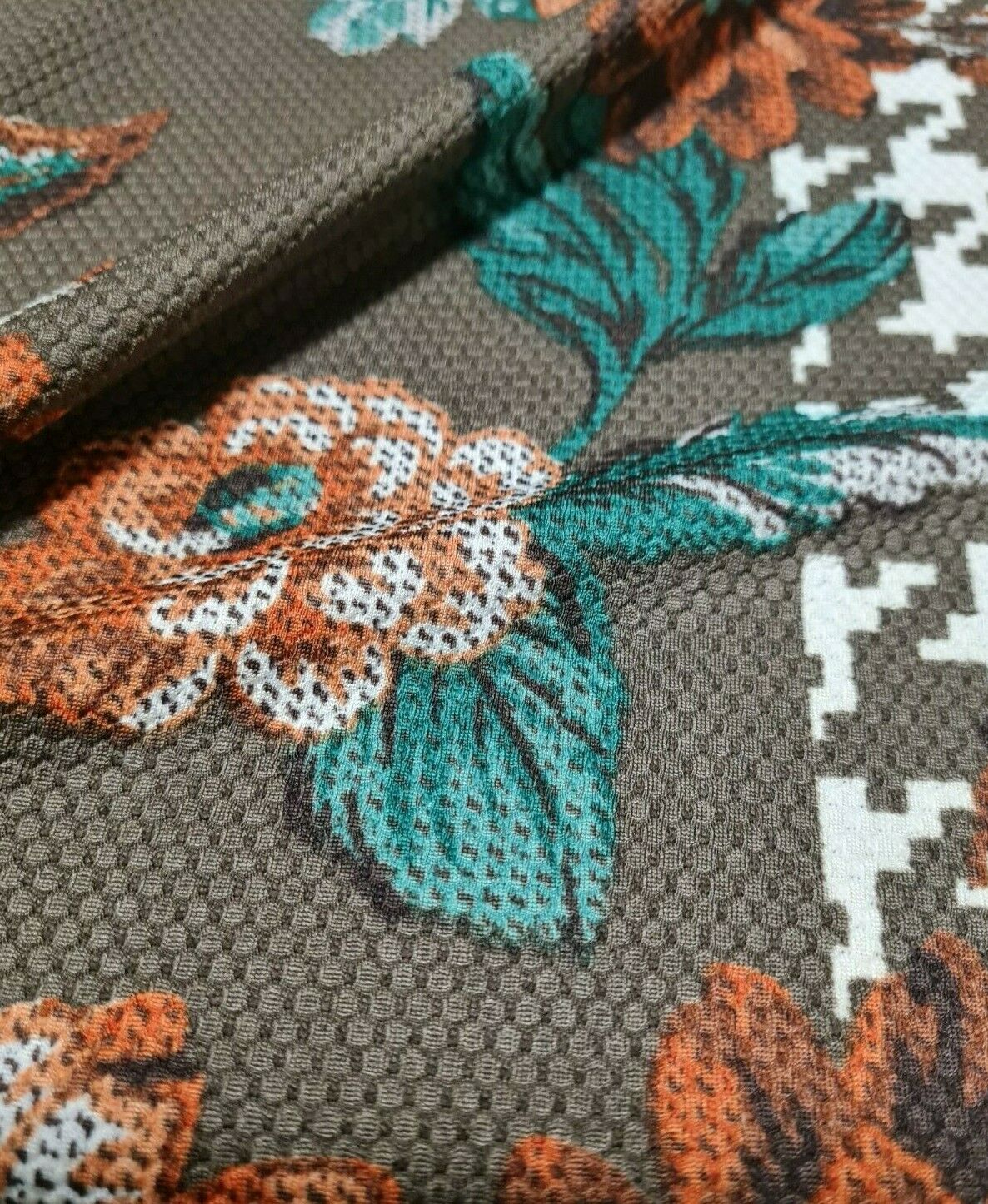 JERSEY FABRIC CROWBAR DOUBLE BORDER FLORAL PRINTED AND FIGURED-SOLD BY METRE