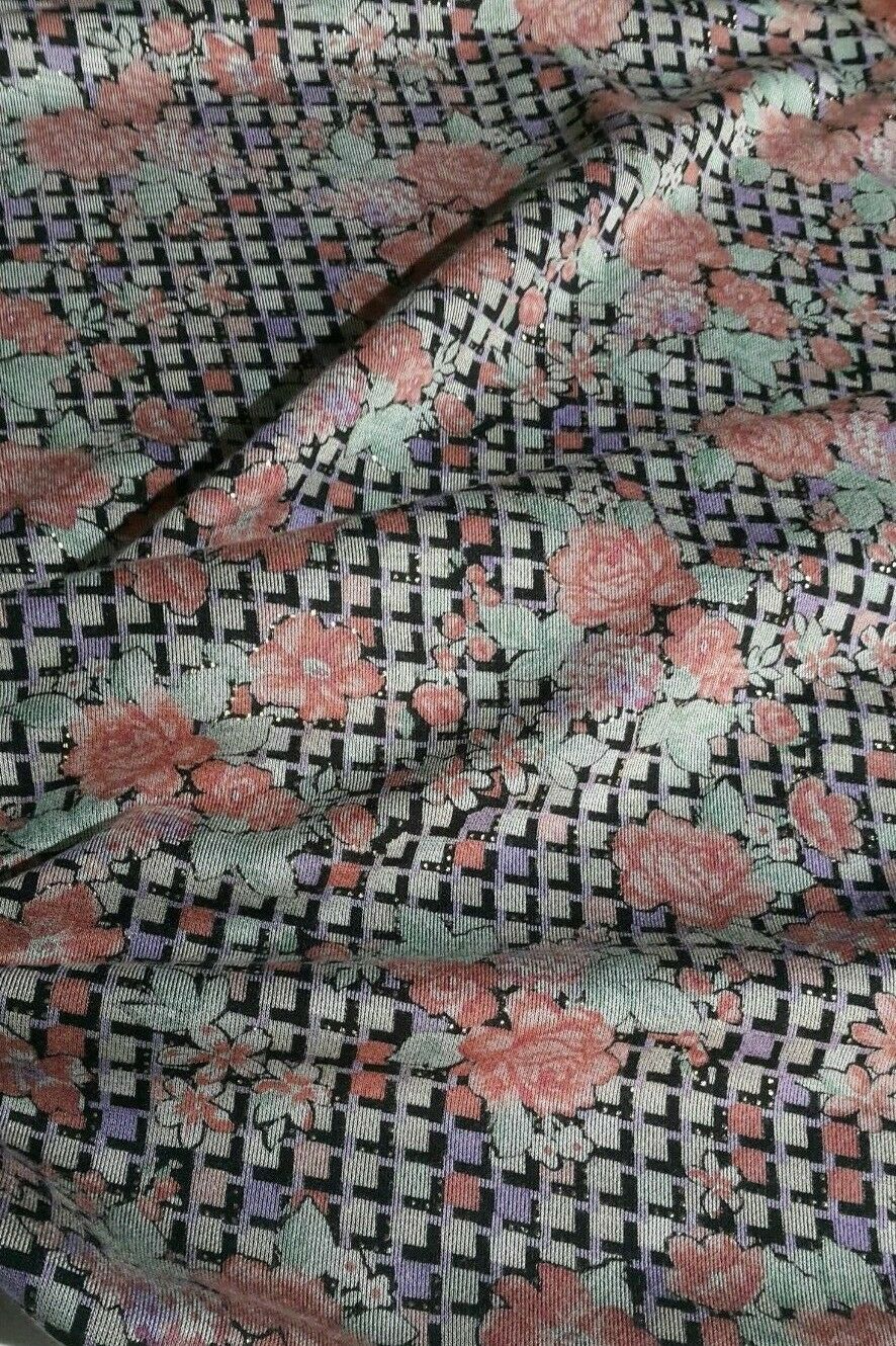 JERSEY(THICK LIKE PONTE)FABRIC AND SMALL GOLD SPOTTED PRINTED A1-201