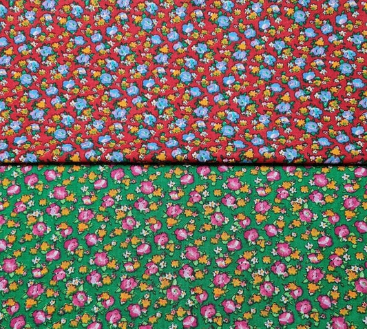 Egyptian Cotton Fabric Vintage Floral Printed 33" Wide