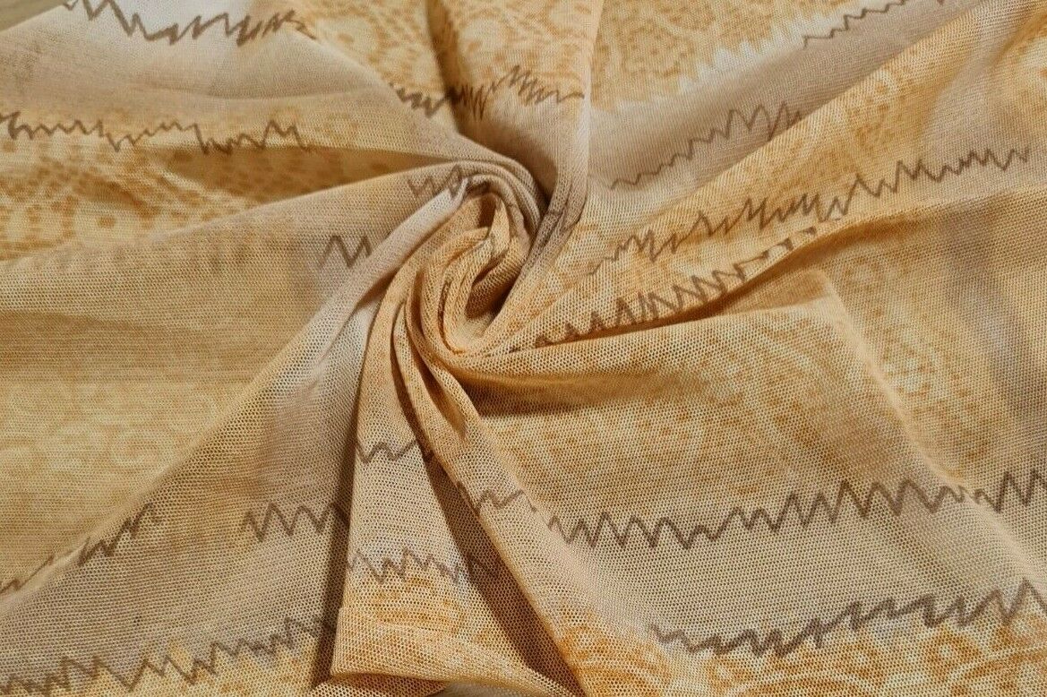 PRINTED STRETCH TULLE FABRIC- SOLD BY THE METRE