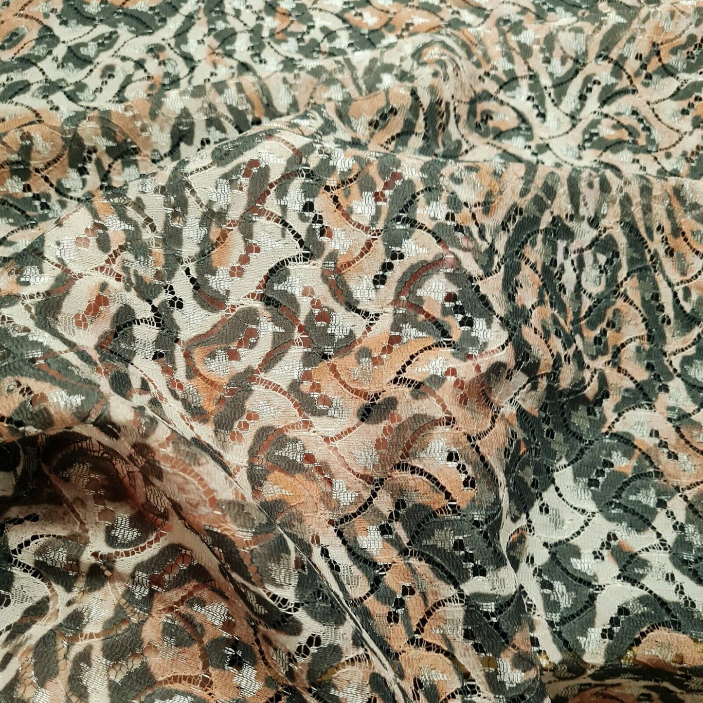 Printed Lace Fabric Non Stretch 47" Wide Sold By The Metre