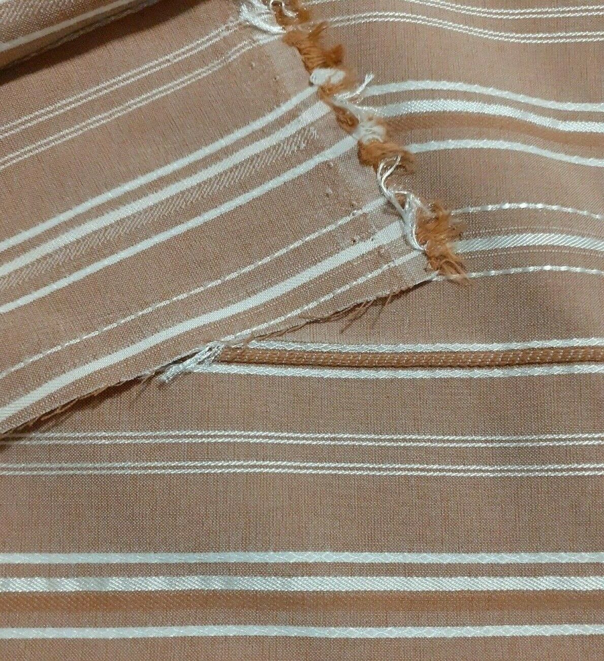 SHINY STRIPPED MOCHA COLOUR STRETCH SHIRT FABRIC- SOLD BY THE METRE