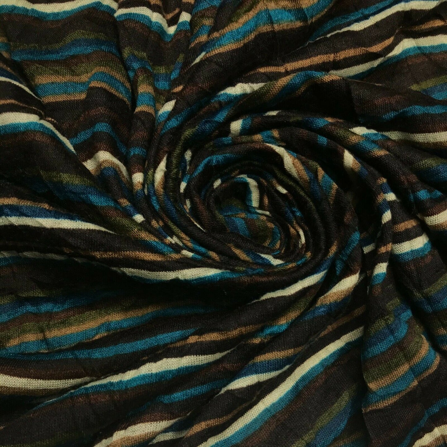 Printed Jersey Knit Fabric Spun Crushed Brick Turquoise 53" Wide A1-155