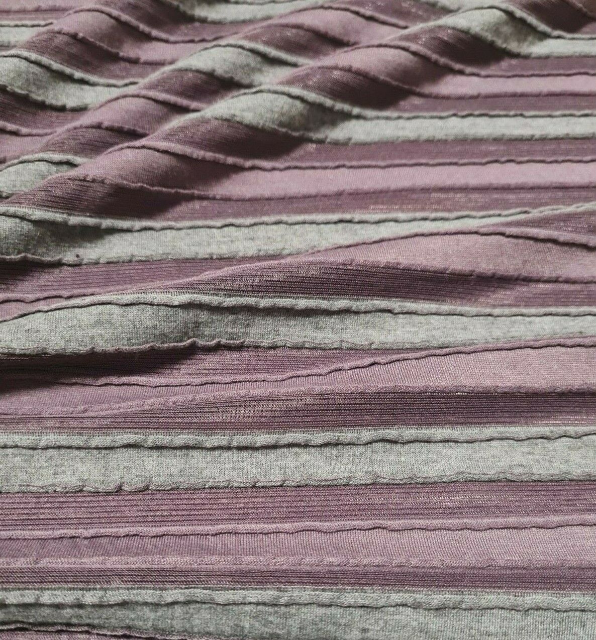 FABRIC STRETCH TULLE POLYESTER VISCOSE LYCRA STRIPED JERSEY-SOLD BY THE METRE
