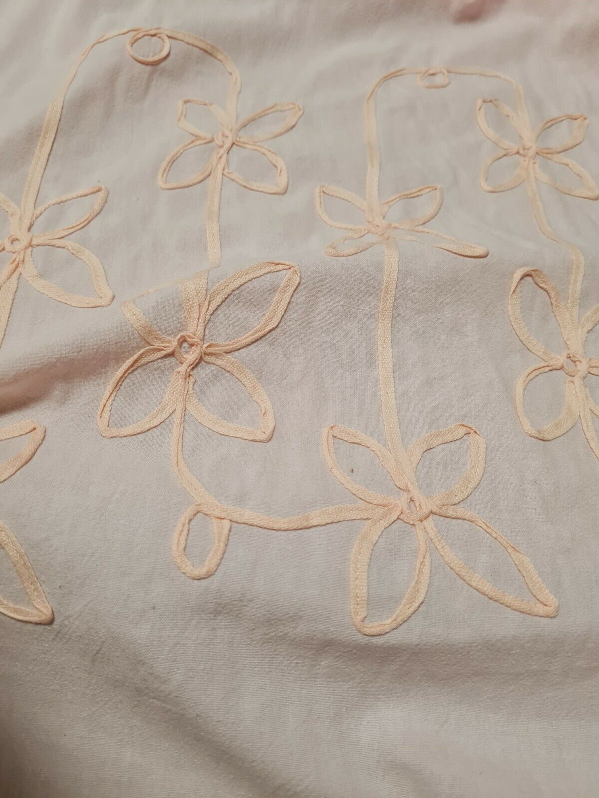 COTTON FABRIC FLORAL EMBROIDERED BORDER - SOLD BY THE PATTERN (85 CM)