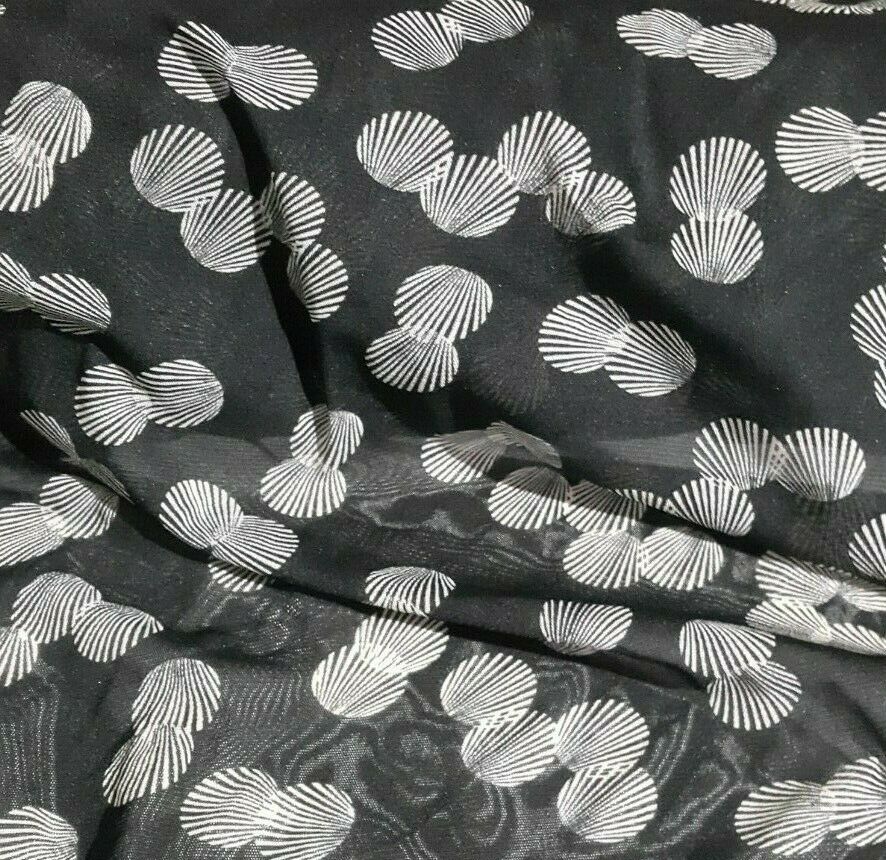 STRETCH TULLE FABRIC SHELL PRINTED -SOLD BY THE METER