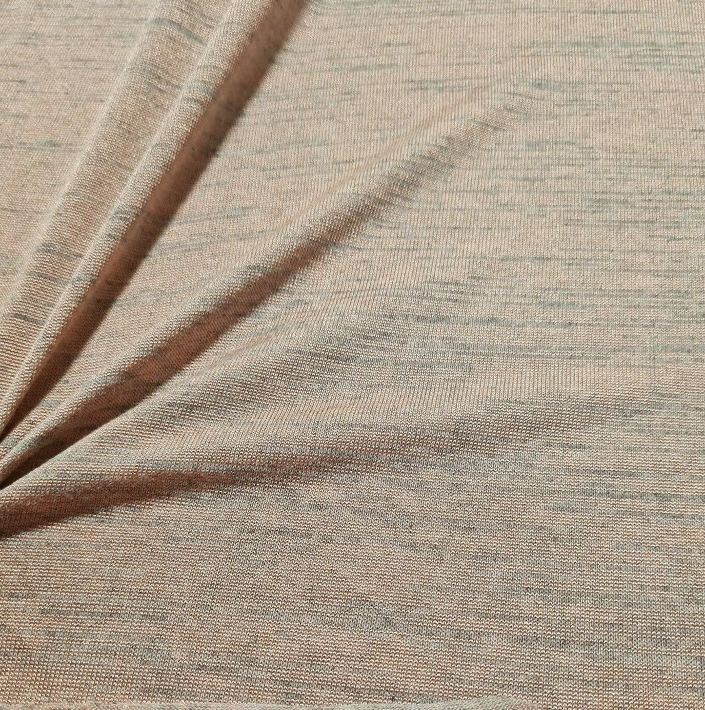 Knit Jersey Fabric Peach And Grey Melange Viscose Polyester Sold By The Metre