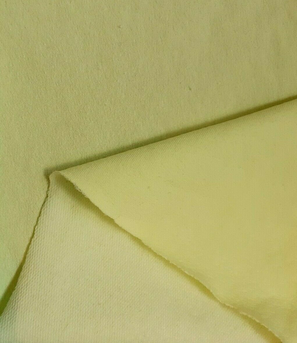 Polycotton Sweatshirt Fabric Lime Colour 4 Way Stretch 72" Wide A1-227