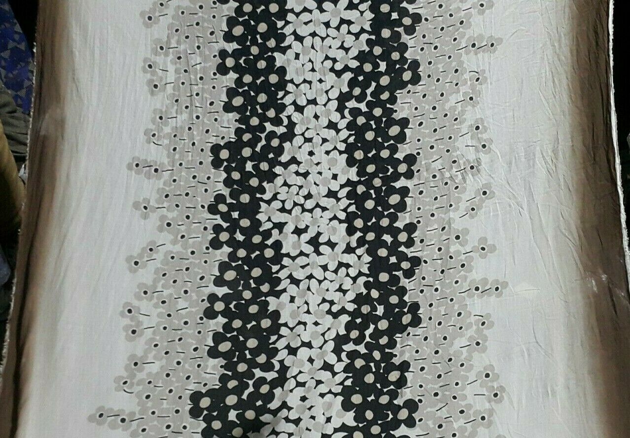 FLORAL BORDER PRINTED THIN COTTON (VOILE) FABRIC-SOLD BY THE METER