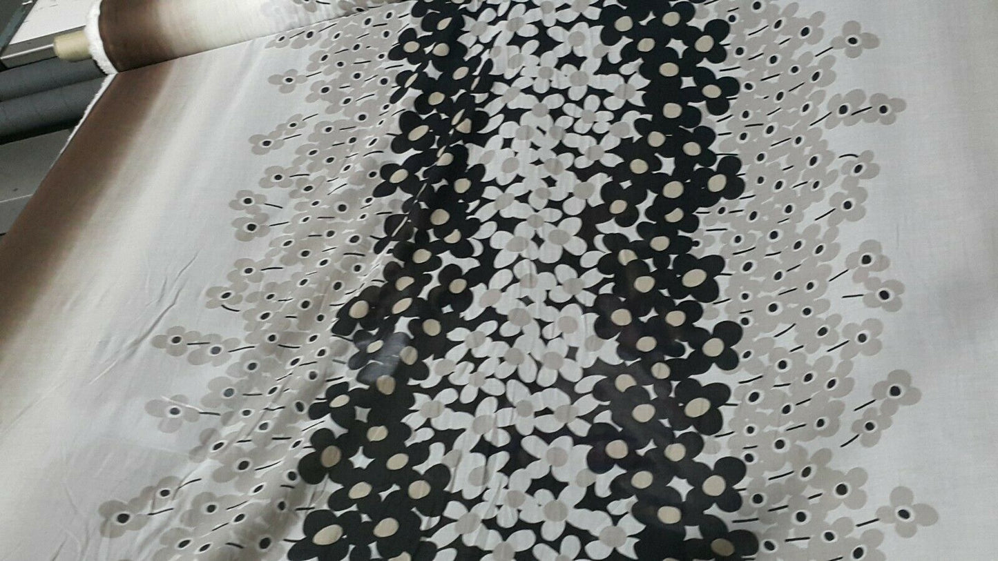 FLORAL BORDER PRINTED THIN COTTON (VOILE) FABRIC-SOLD BY THE METER