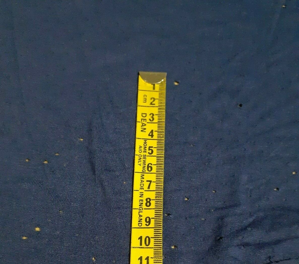 DARK BLUE STRETCH VISCOSE LYCRA JERSEY FABRIC WITH HOLES - SOLD BY THE METRE