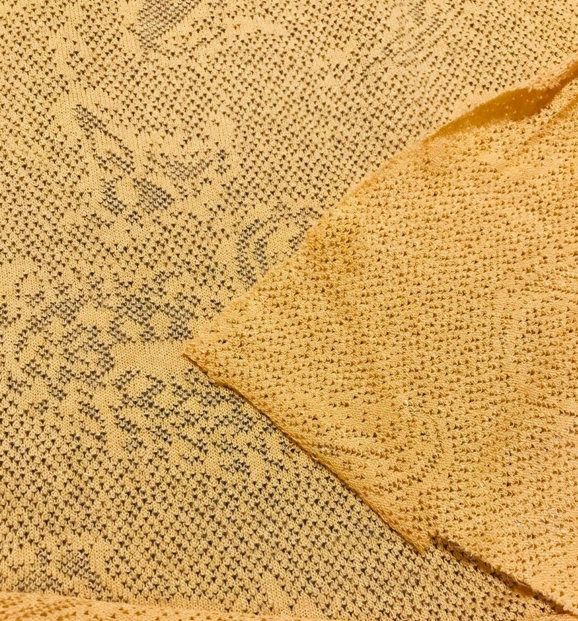 LIGHT ORANGE STRETCH LACE JERSEY FABRIC - SOLD BY THE METRE