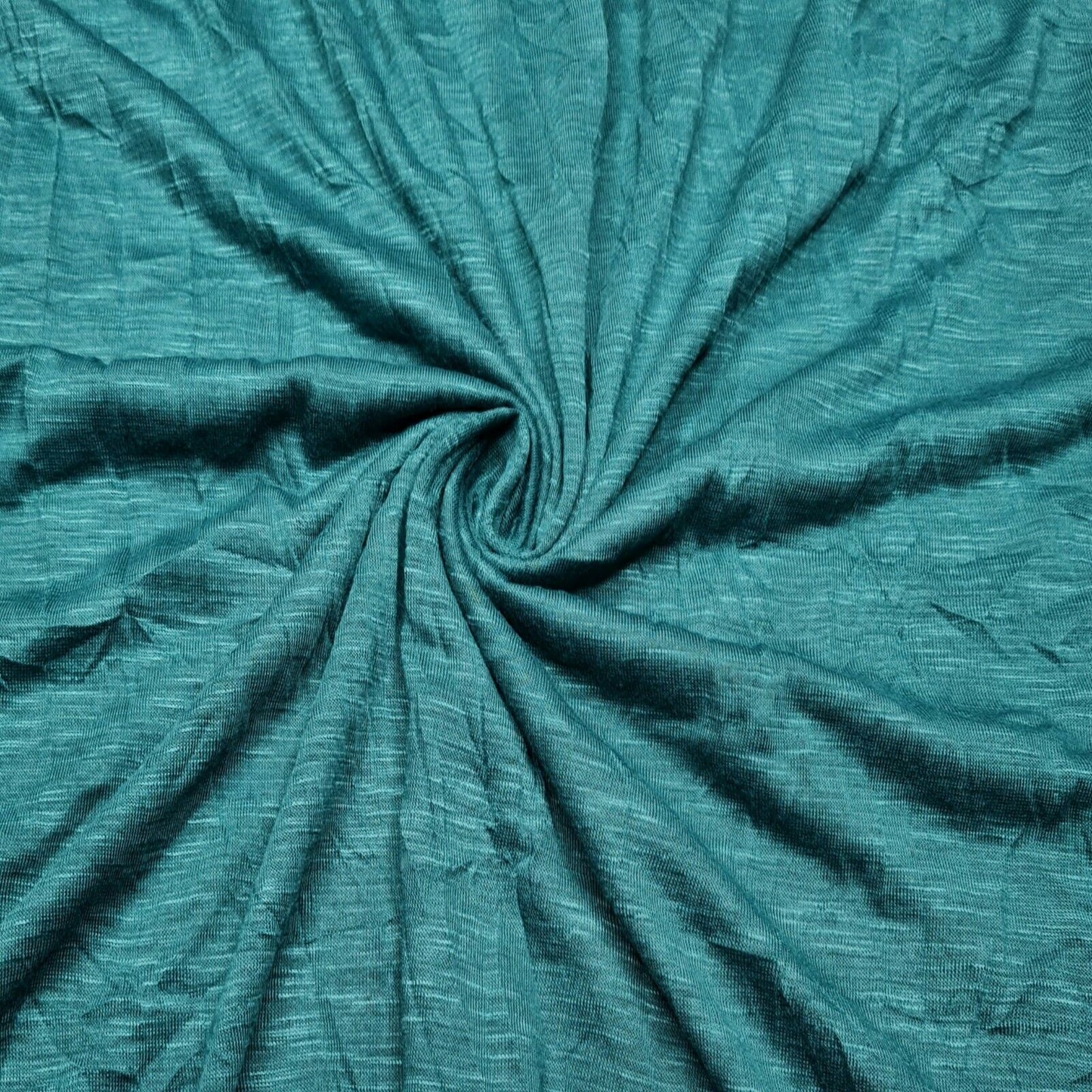 Jersey Knit Fabric Crinkled Petrol And Brick Colours 53" Wide Sold By Metre A1-154