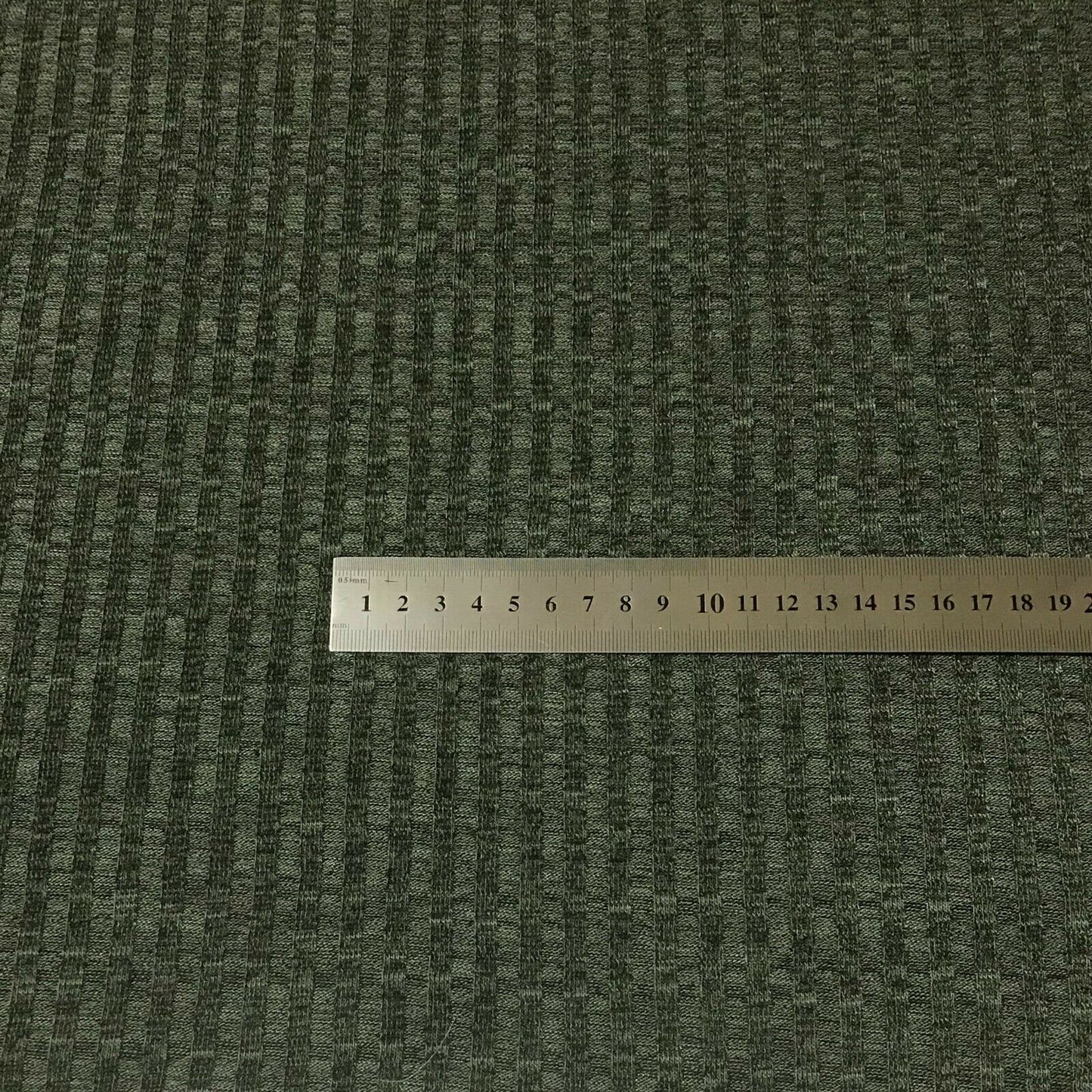 RIB JERSEY FABRIC GREEN AND BLACK MELANGE - SOLD BY THE METRE