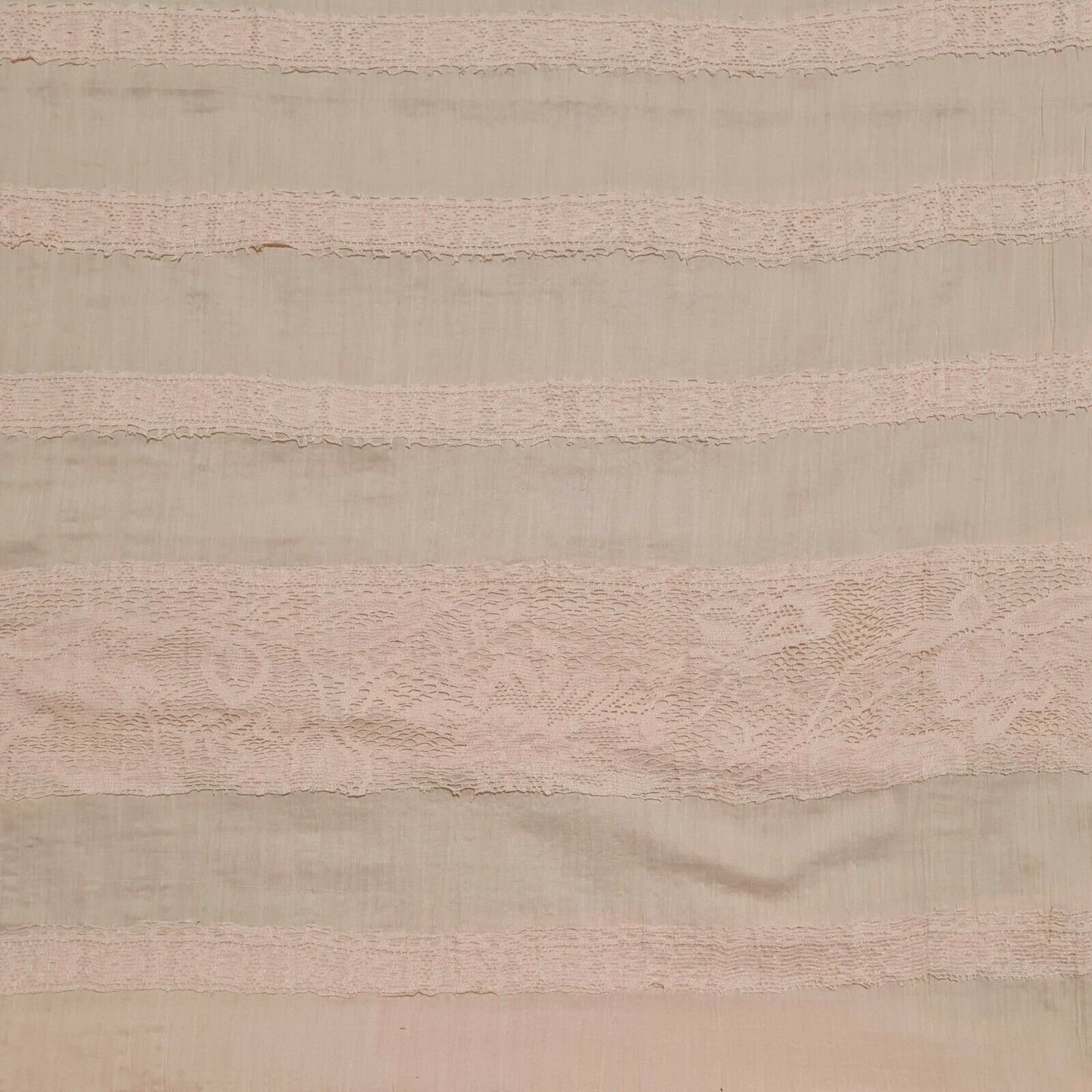 Lace Sewed Polycotton Fabric Crinkled Orange and Peach Colours Sold By The Metre