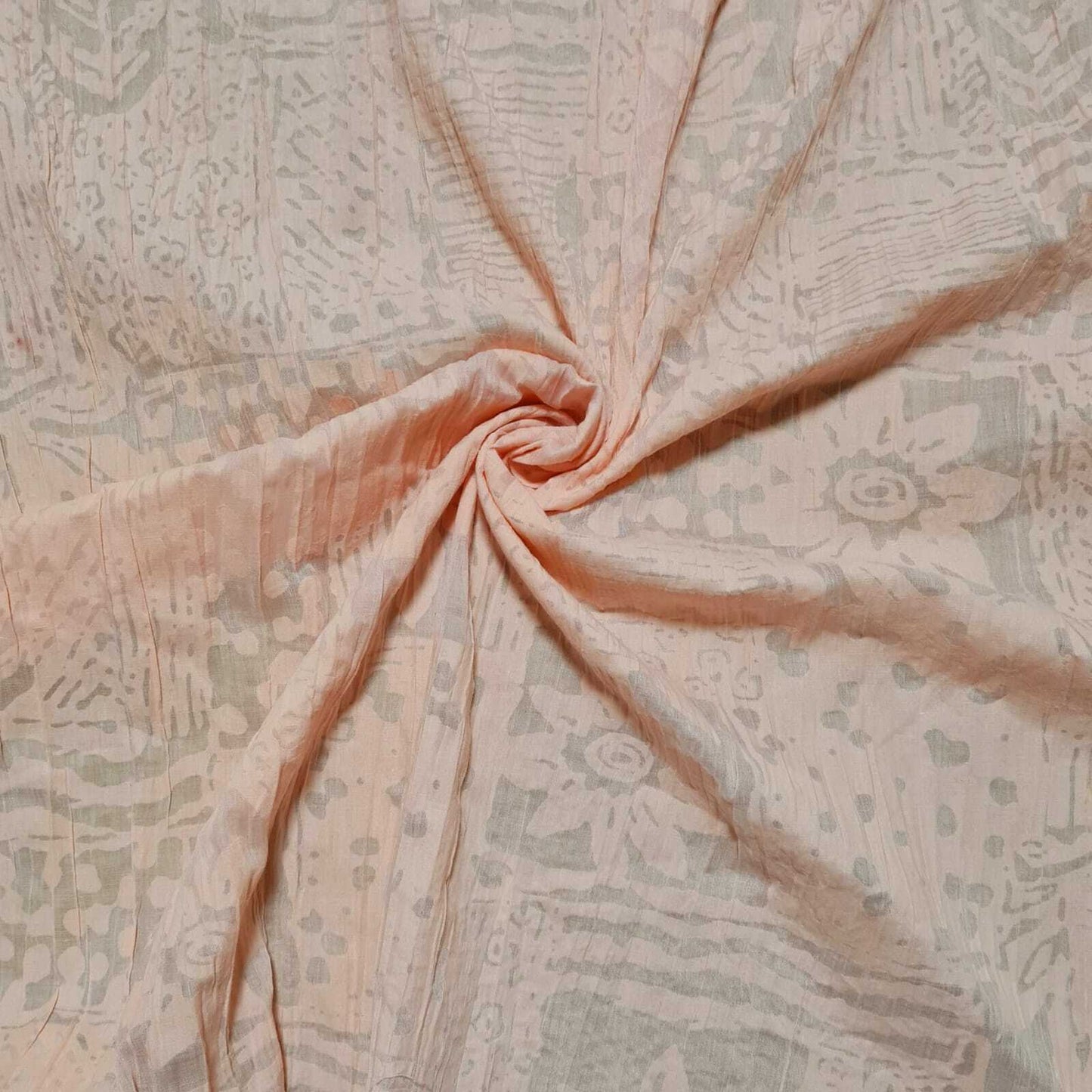 Burnout Polycotton Fabric Crinkled Floral Figured 51" Wide