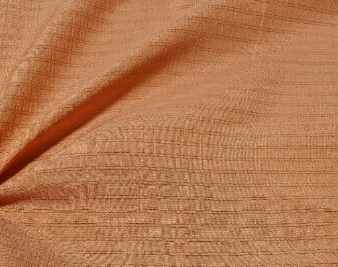SALMON AND BLACK STRIPED THIN VISCOSE FABRIC - SOLD BY THE METRE