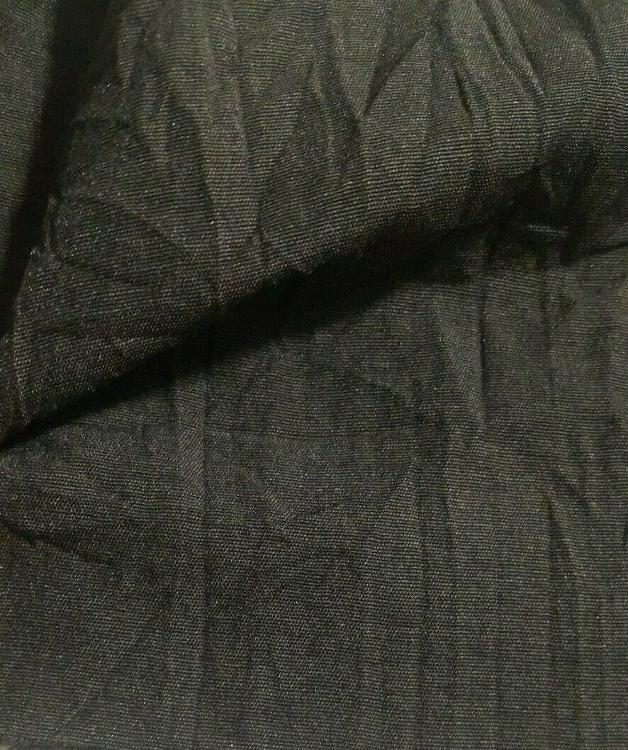 CRINCKLED EFFECT BROWN AND BLACK MELANGE POLYCOTTON FABRIC - SOLD BY THE METRE