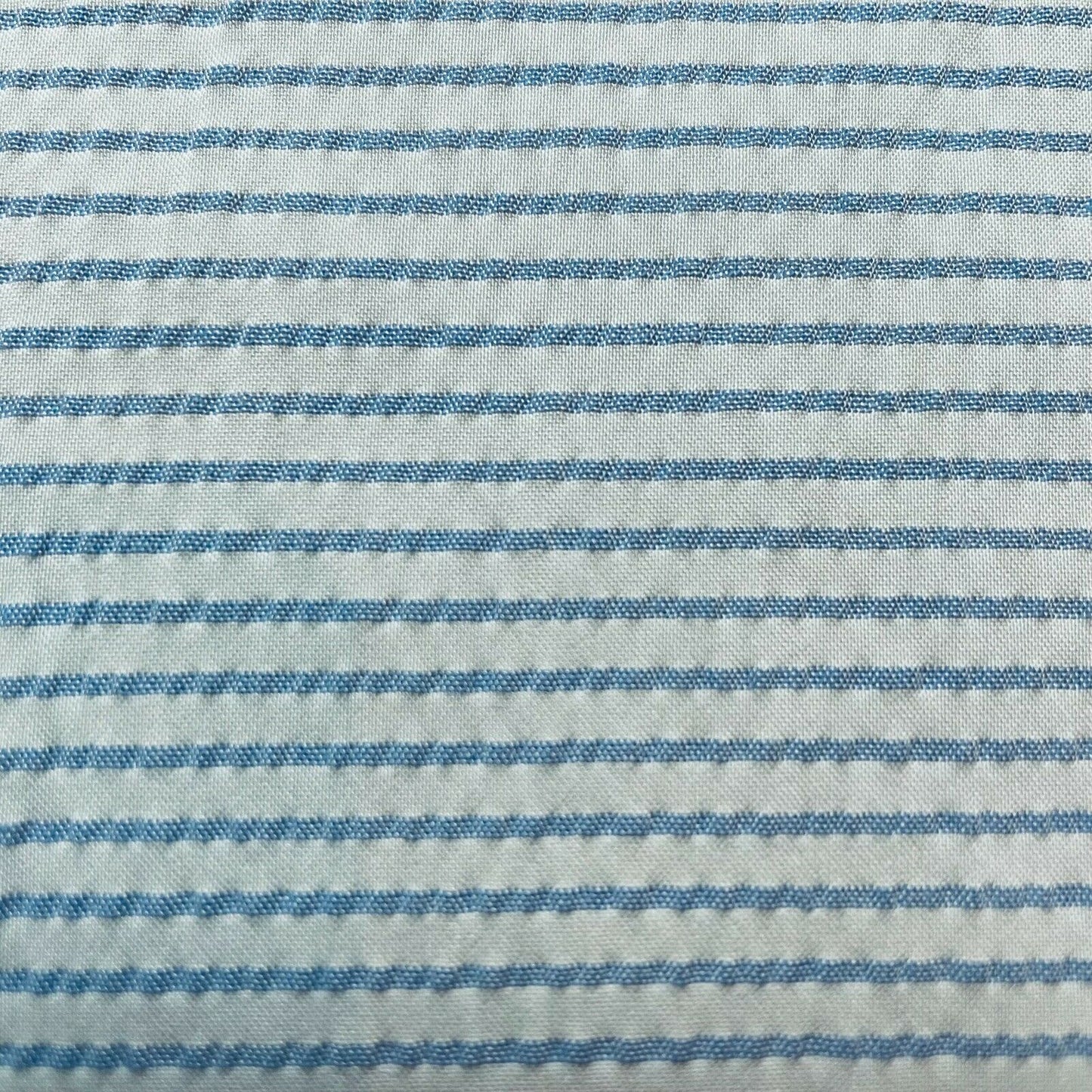 Striped Viscose Polyester Fabric Thin Wavy Effect Blue And White Colours 55"