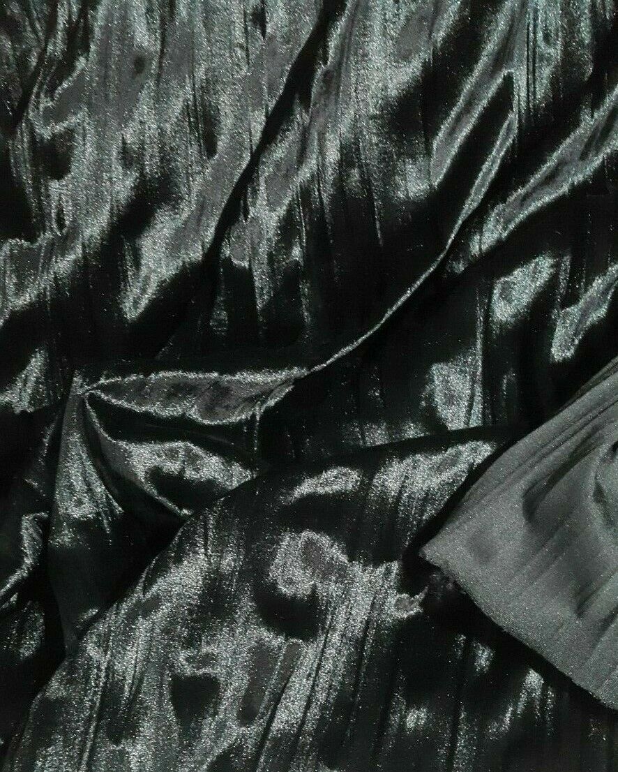 PLUSH VELVET FABRIC NAVY COLOUR STRETCH CRINKLED EFFECT-SOLD BY THE METRE