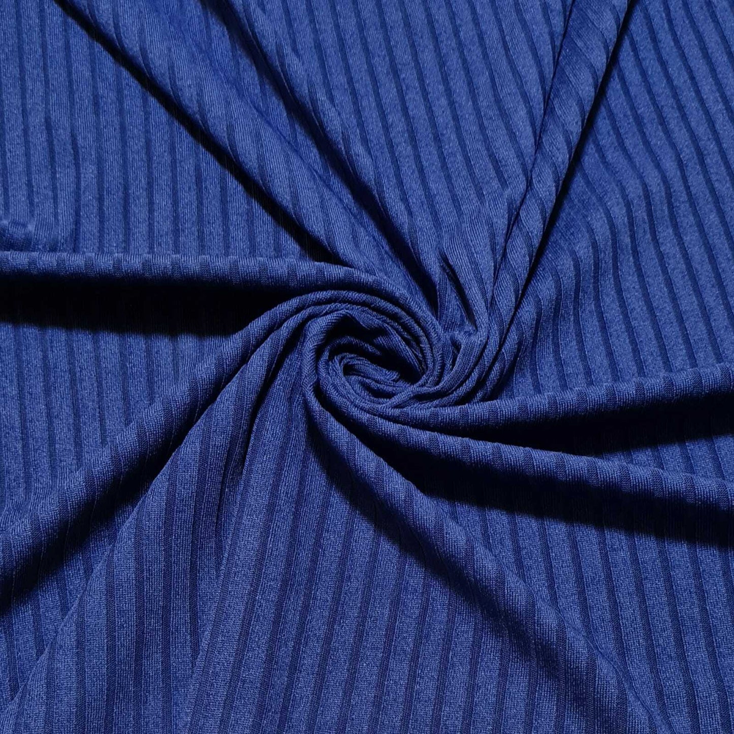 Rib Jersey Fabric Royal and Pale Blue 4 Way Stretch 55" Wide Sold By The Metre