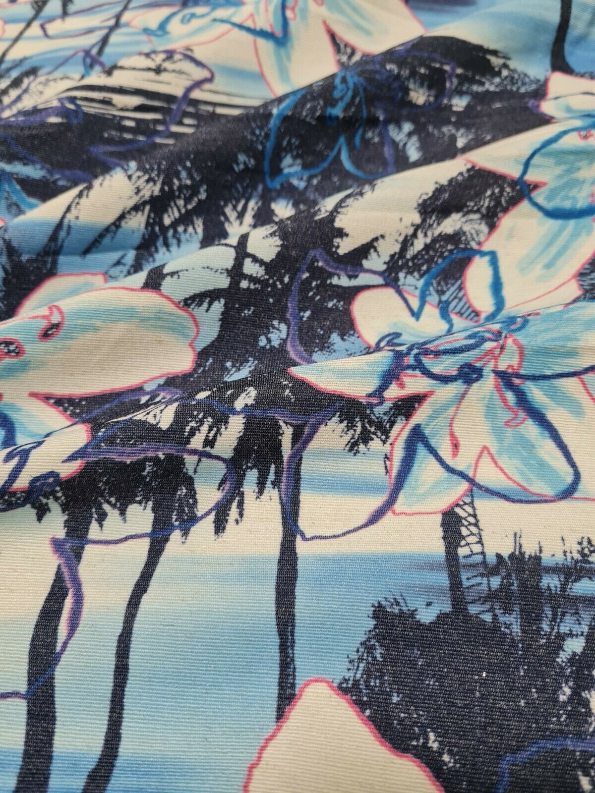 POLYCOTTON FABRIC FLORAL PRINTED - SOLD BY THE METRE