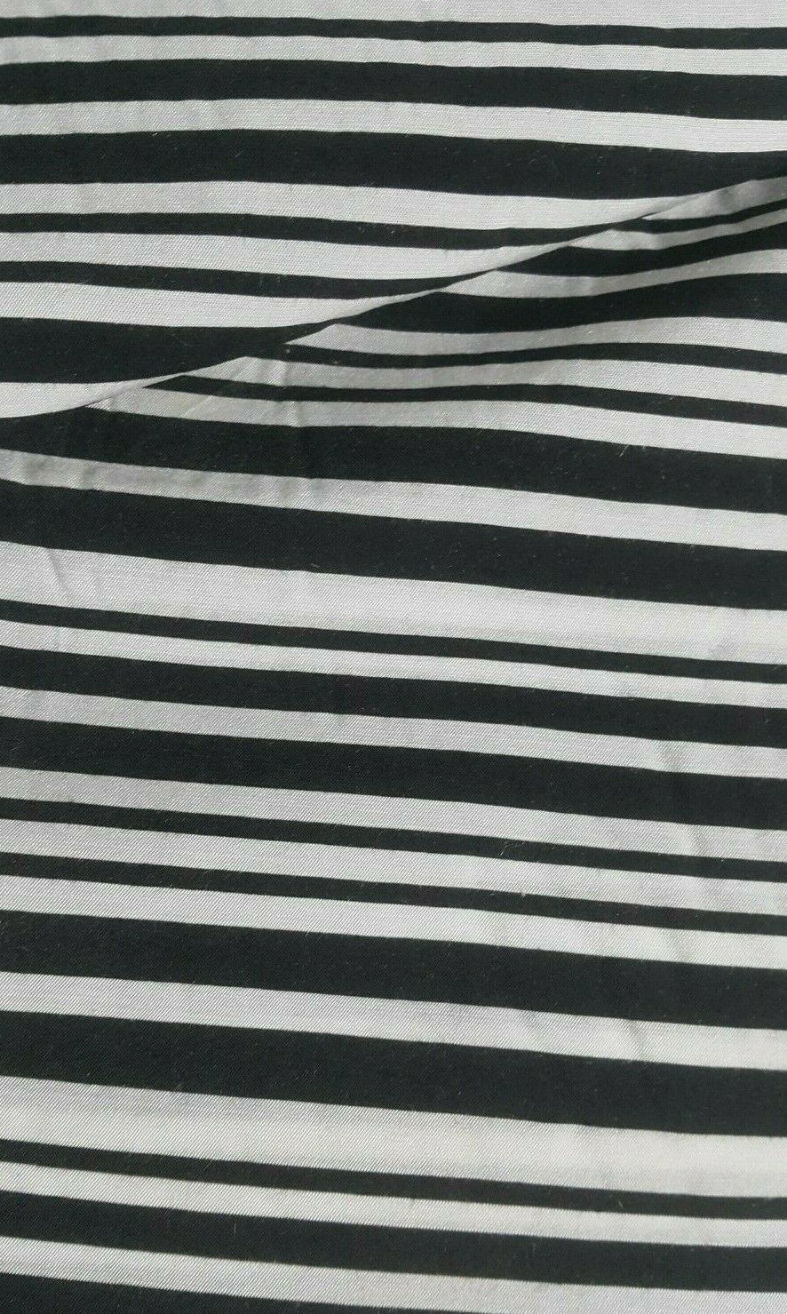 BLACK AND WHITE/NAVY AND WHITE STRIPED VISCOSE NYLON FABRIC-SOLD BY THE METER