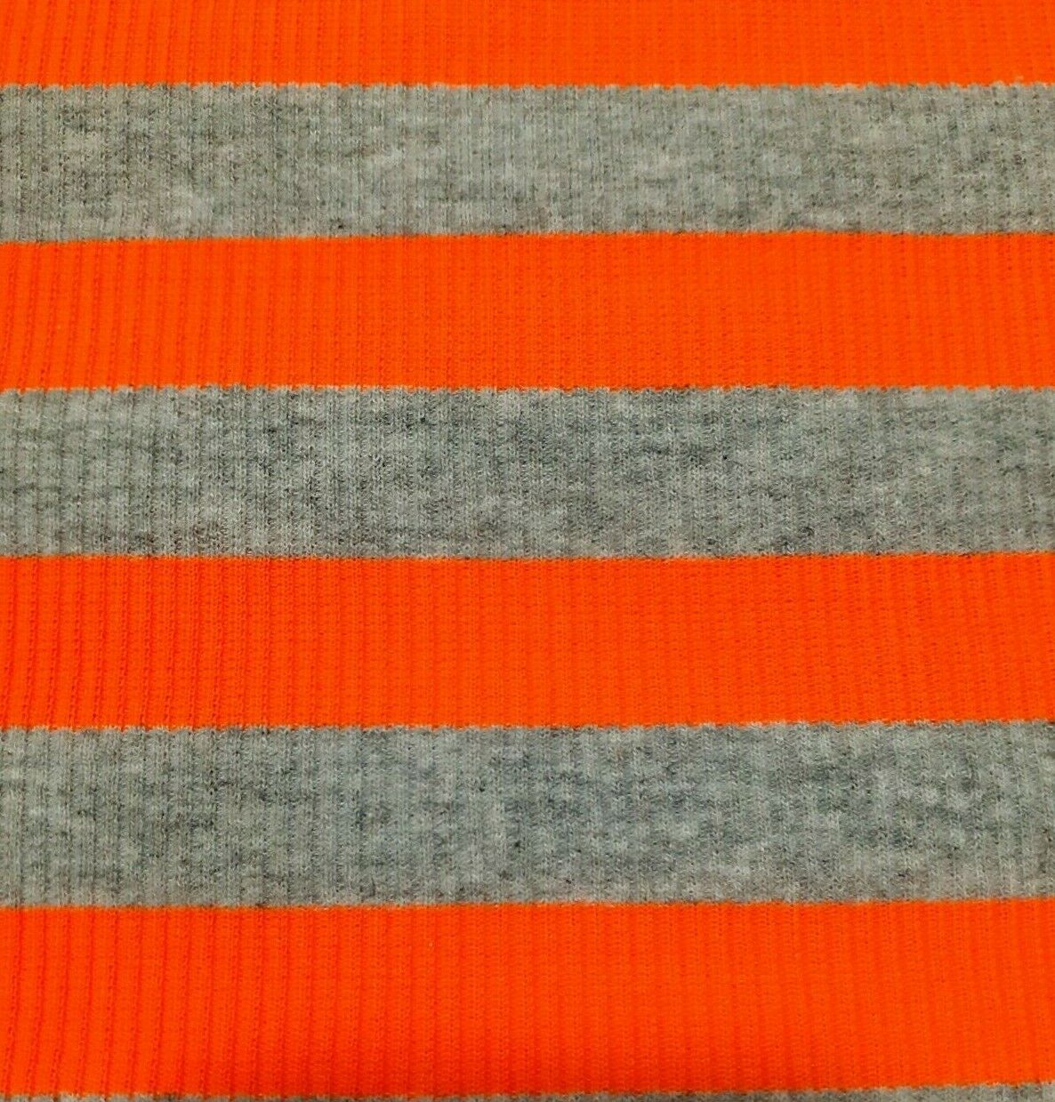 RIB JERSEY FABRIC NEON STRIPED STRETCH- SOLD BY THE METRE