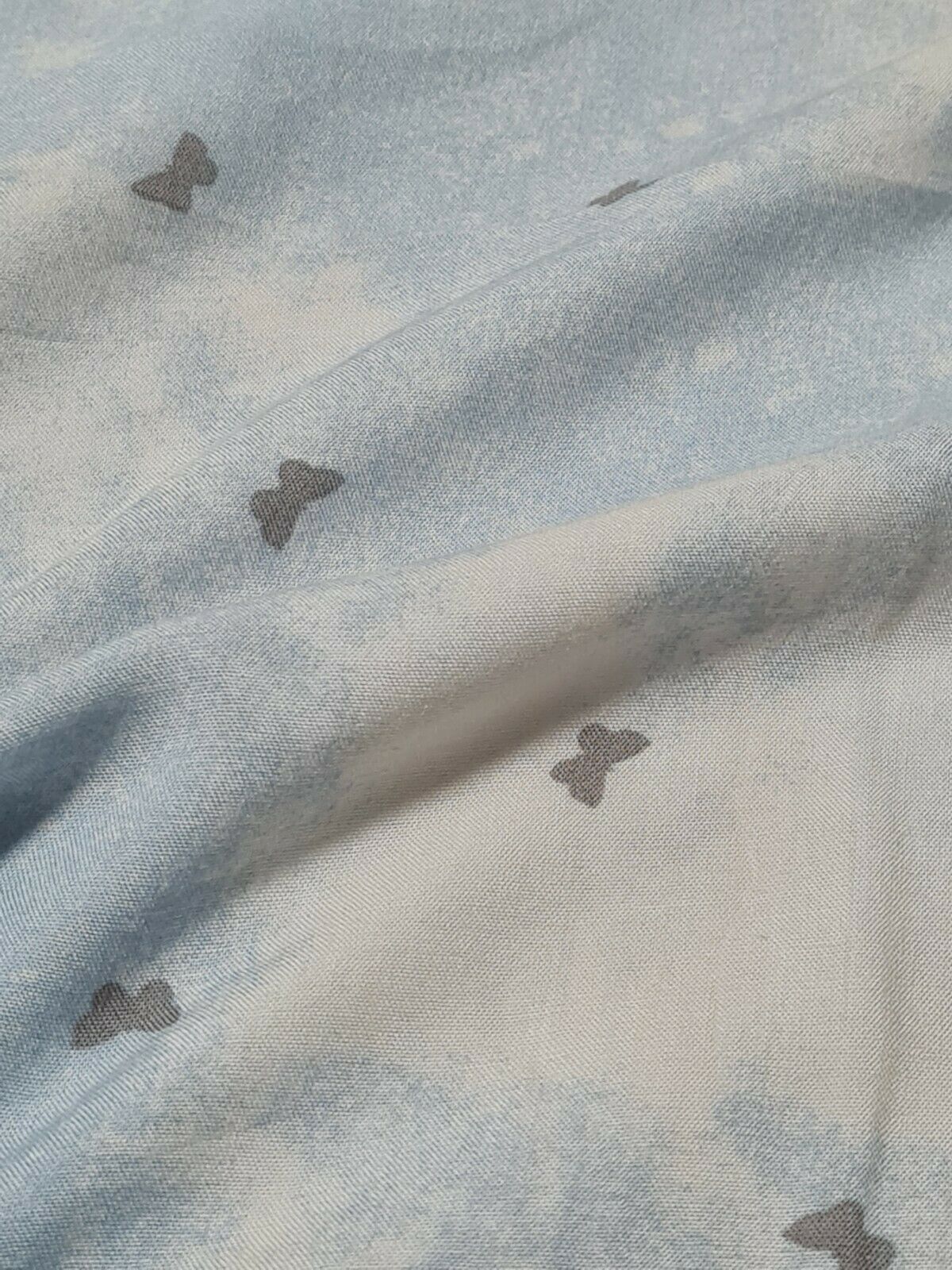 VISCOSE FABRIC BUTTERFLY AND CLOUD PRINTED - SOLD BY THE METRE