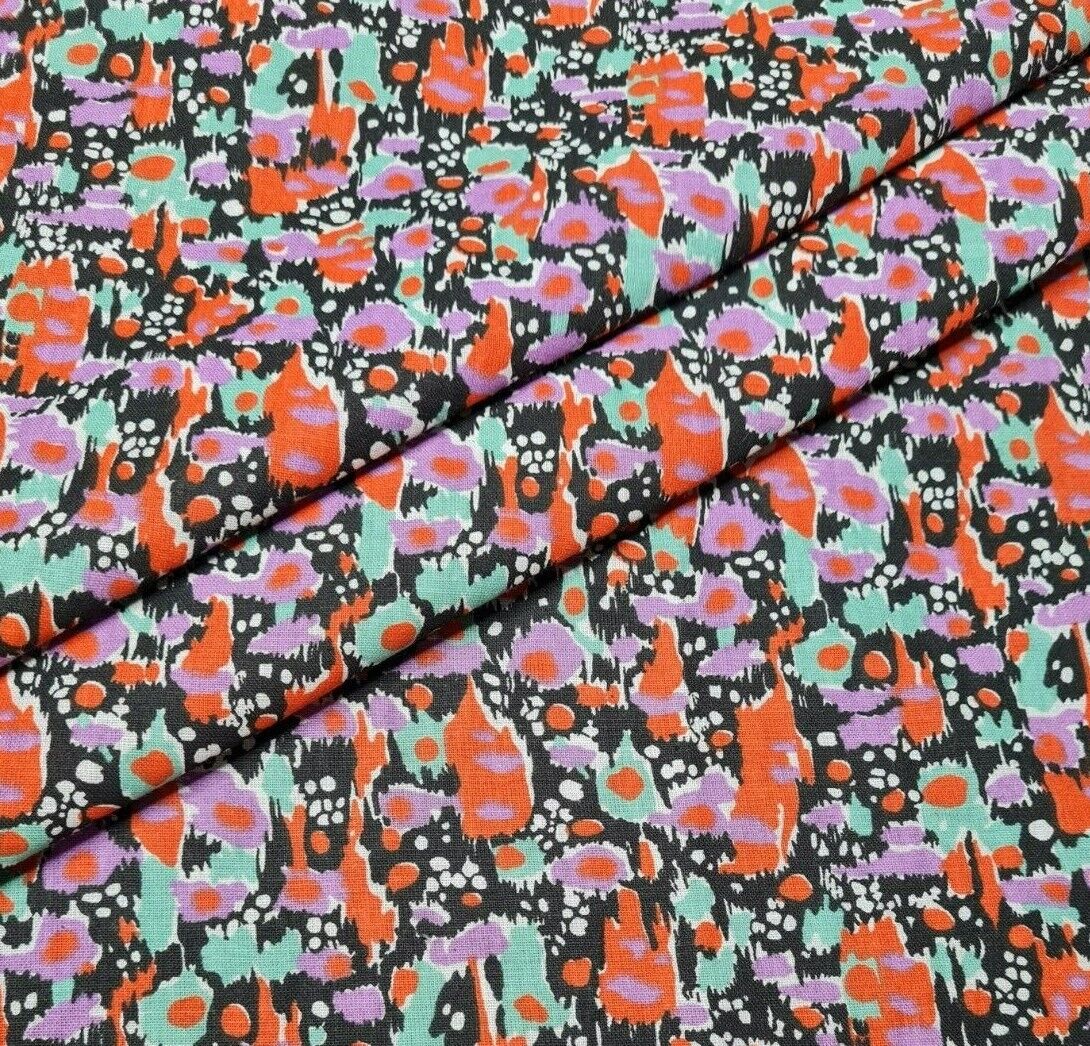 Egyptian Cotton Fabric Vintage Abstract Printed 33" Wide Sold by the Metre
