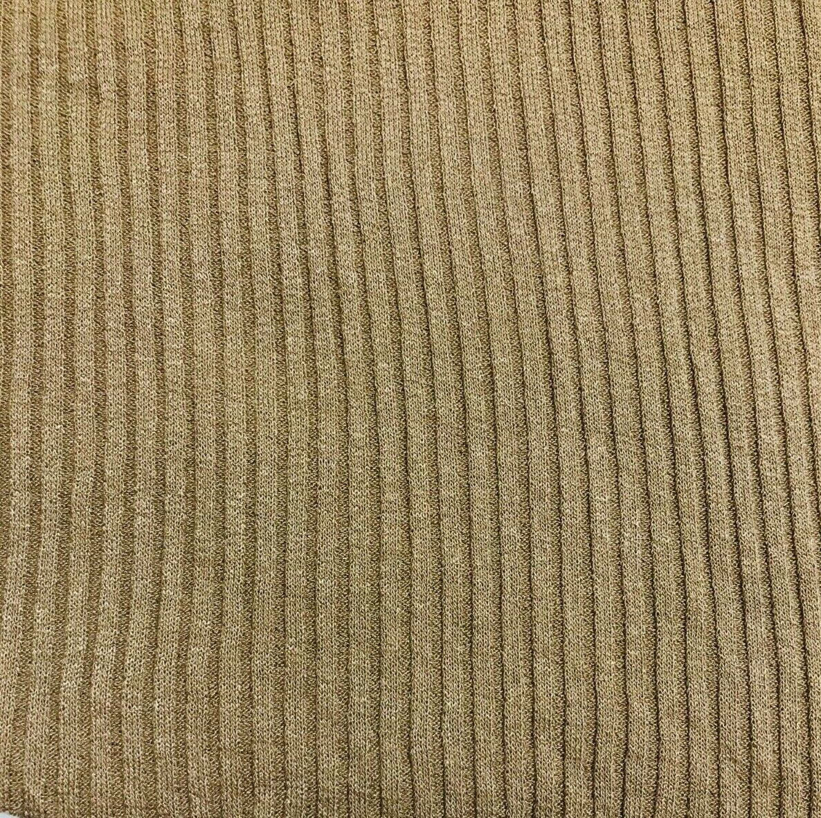 CAMEL COLOUR STRETCH RIB VISCOSE JERSEY FABRIC - SOLD BY THE METRE