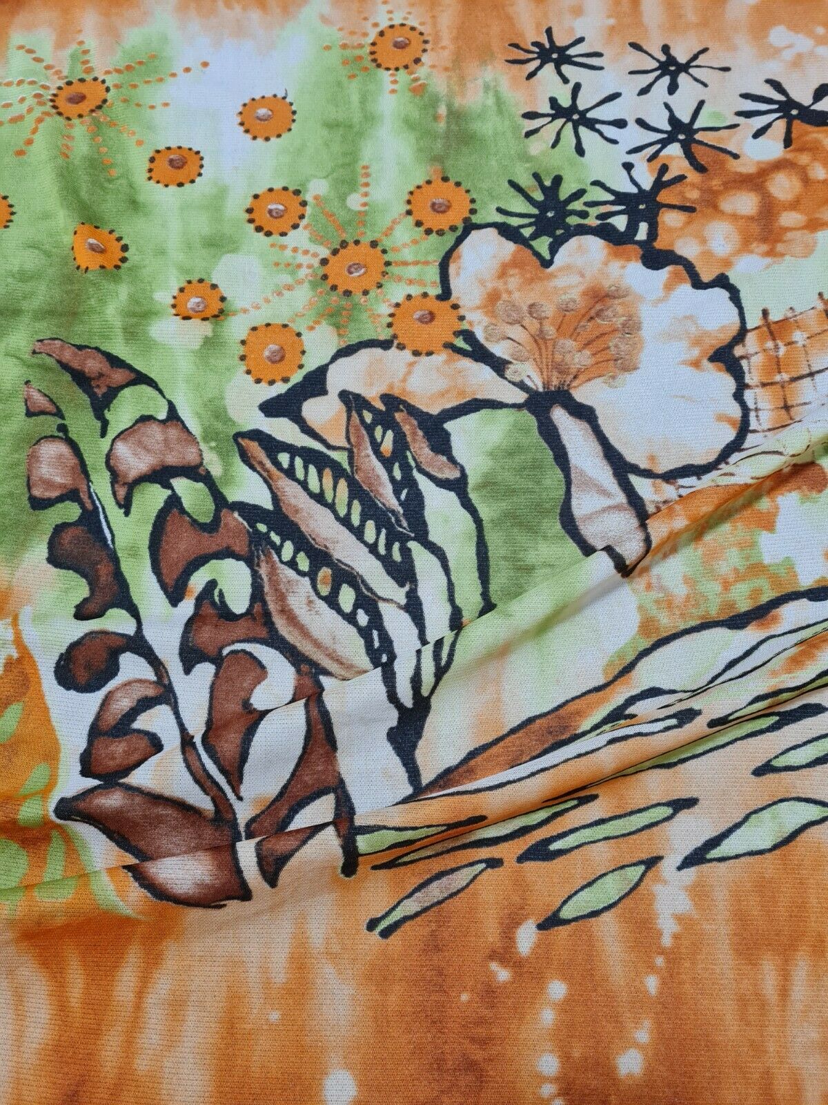 BORDER PRINTED STRETCH NET TULLE FABRIC - SOLD BY THE PATTERN