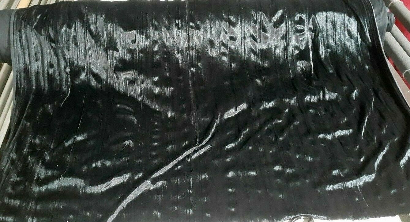 PLUSH VELVET FABRIC NAVY COLOUR STRETCH CRINKLED EFFECT-SOLD BY THE METRE