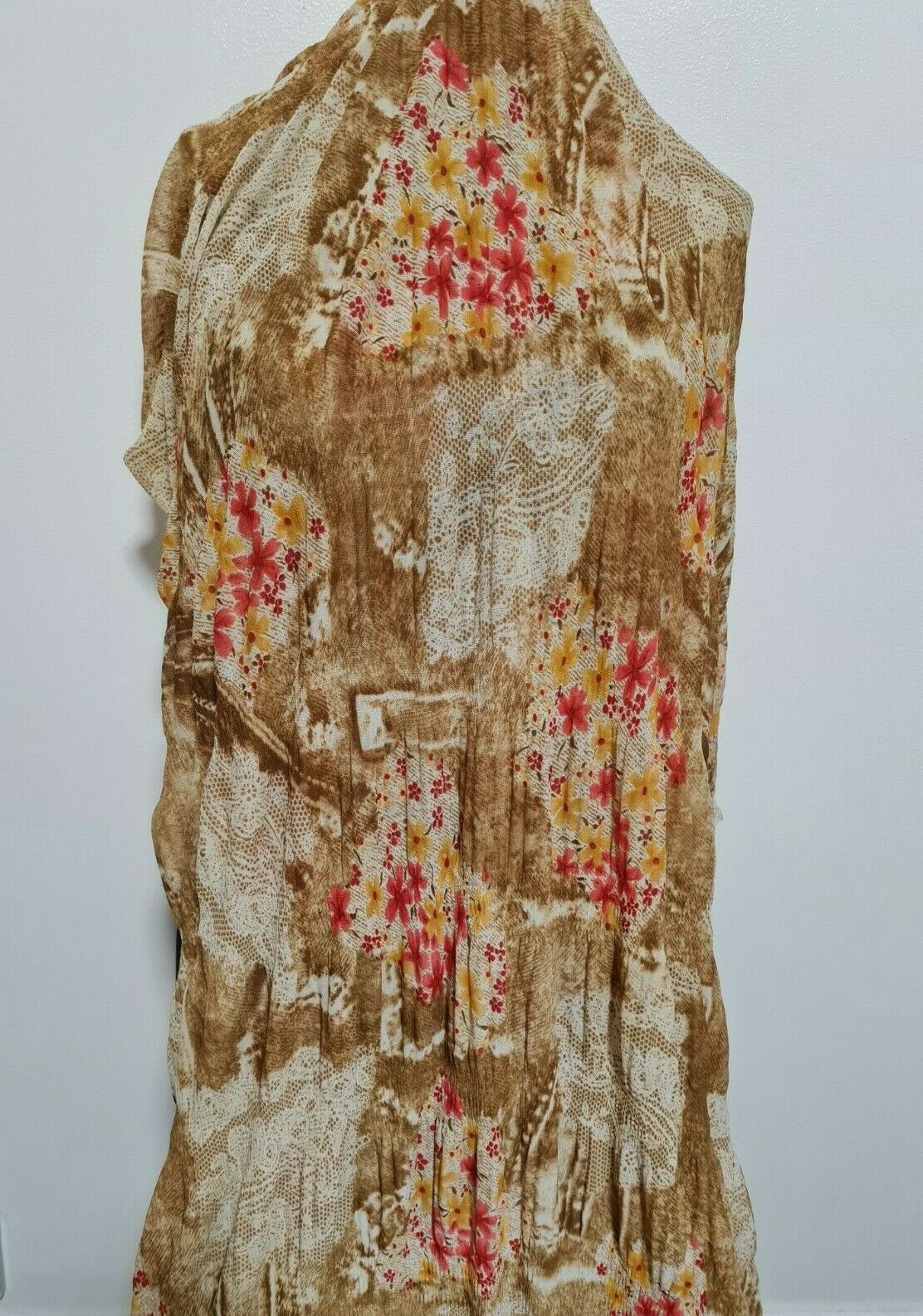 FLORAL PRINT AND WRINCKLED LINE EFFECT STRETCH TULLE FABRIC - SOLD BY THE METRE