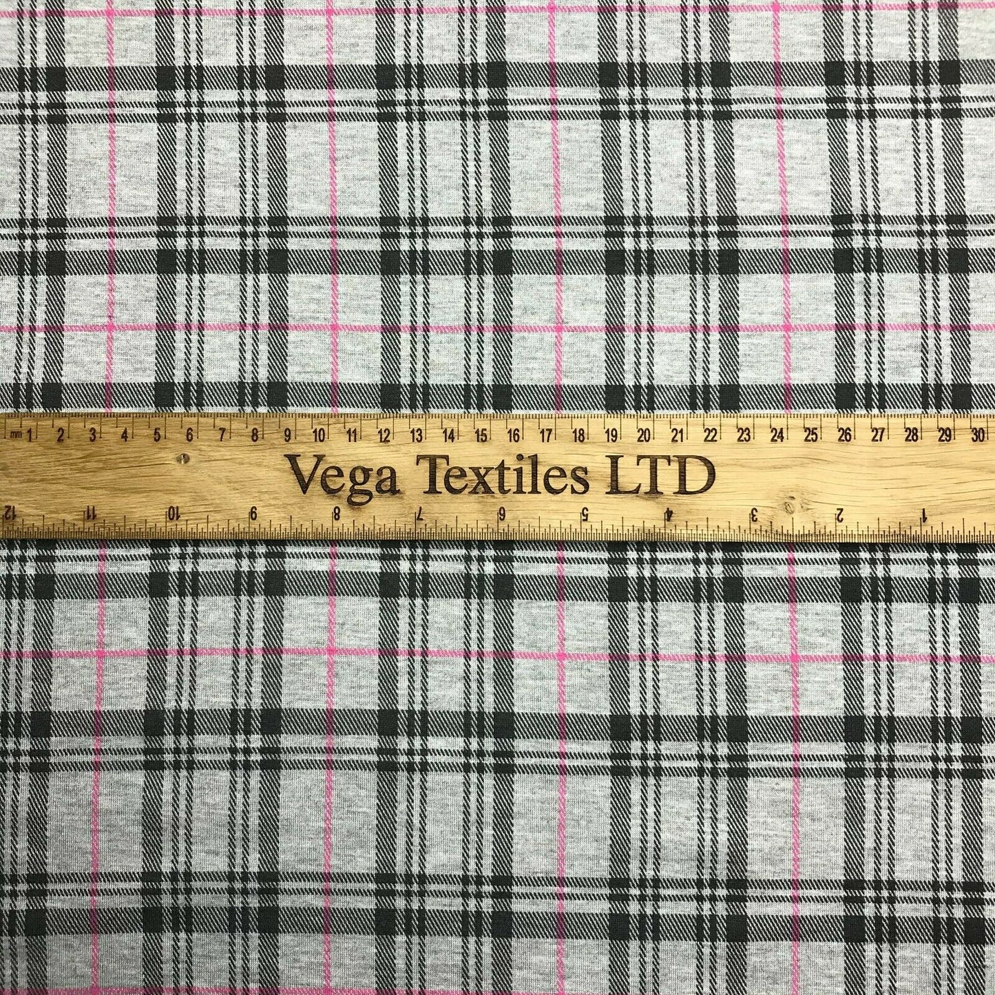 Viscose Blend Jersey Fabric Checked Grey Melange Colour Sold By The Metre A1-116