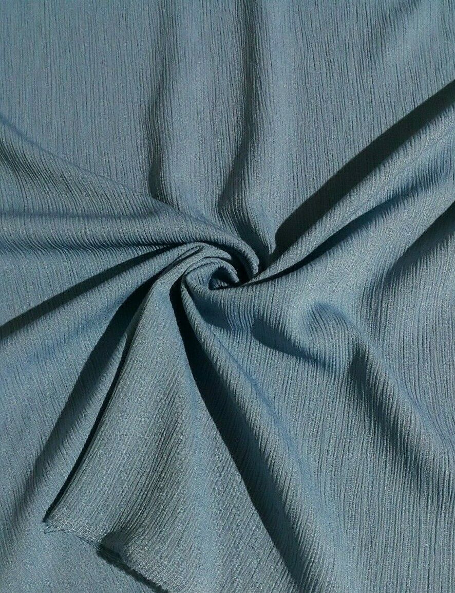 CRINCKLED EFFECT VISCOSE POLYESTER FABRIC - SOLD BY THE METRE