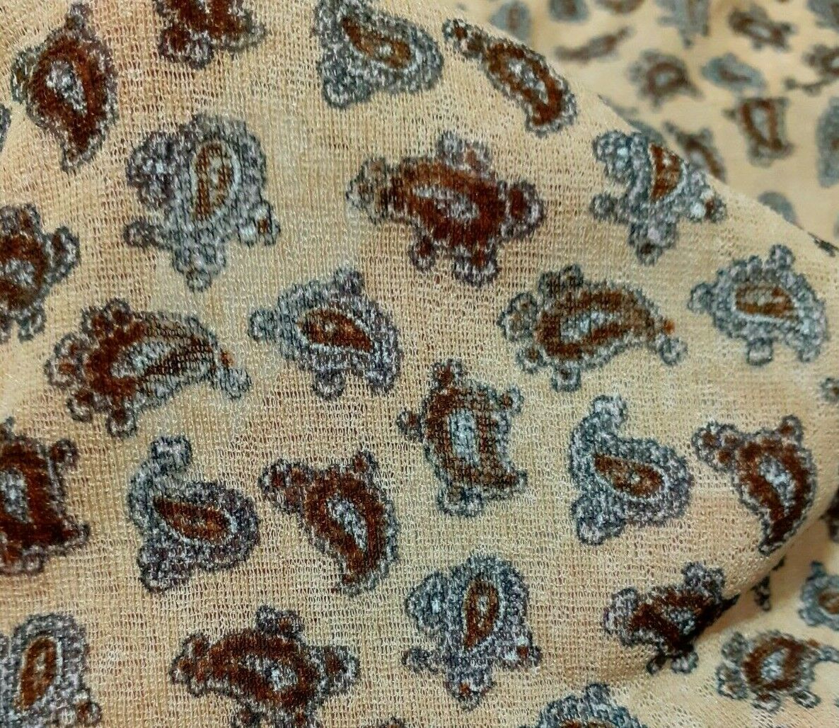 PAISLEY PRINTED STRETCH TULLE FABRIC- SOLD BY THE METRE