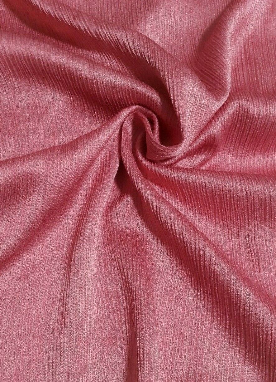 SATIN FABRIC CRINCKLED EFFECT VISCOSE POLYESTER - SOLD BY THE METRE