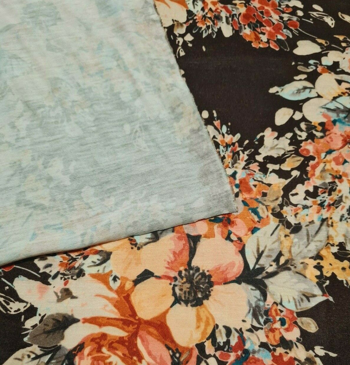FLORAL PRINTED STRETCH JERSEY FABRIC - SOLD BY THE METRE A1-131