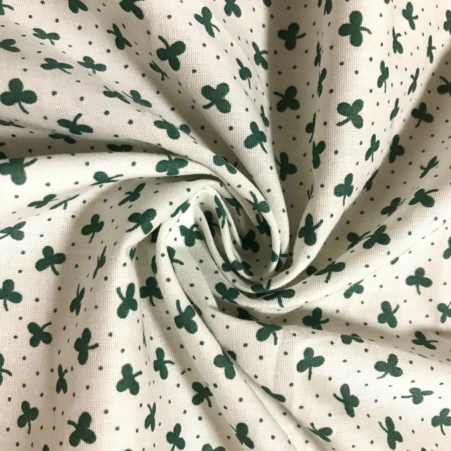 Cotton Popline Fabric Shamrock Printed 55" Wide