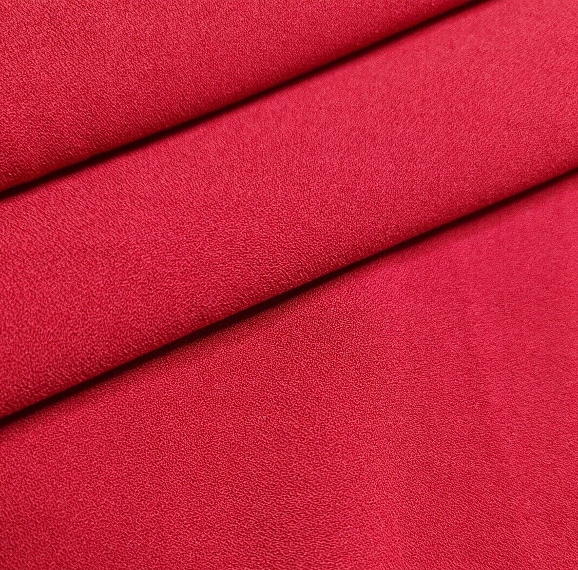 Double Crepe Fabric 55" Wide Dark Red Colour Sold By Metre